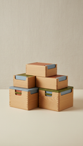 stackable oak storage boxes