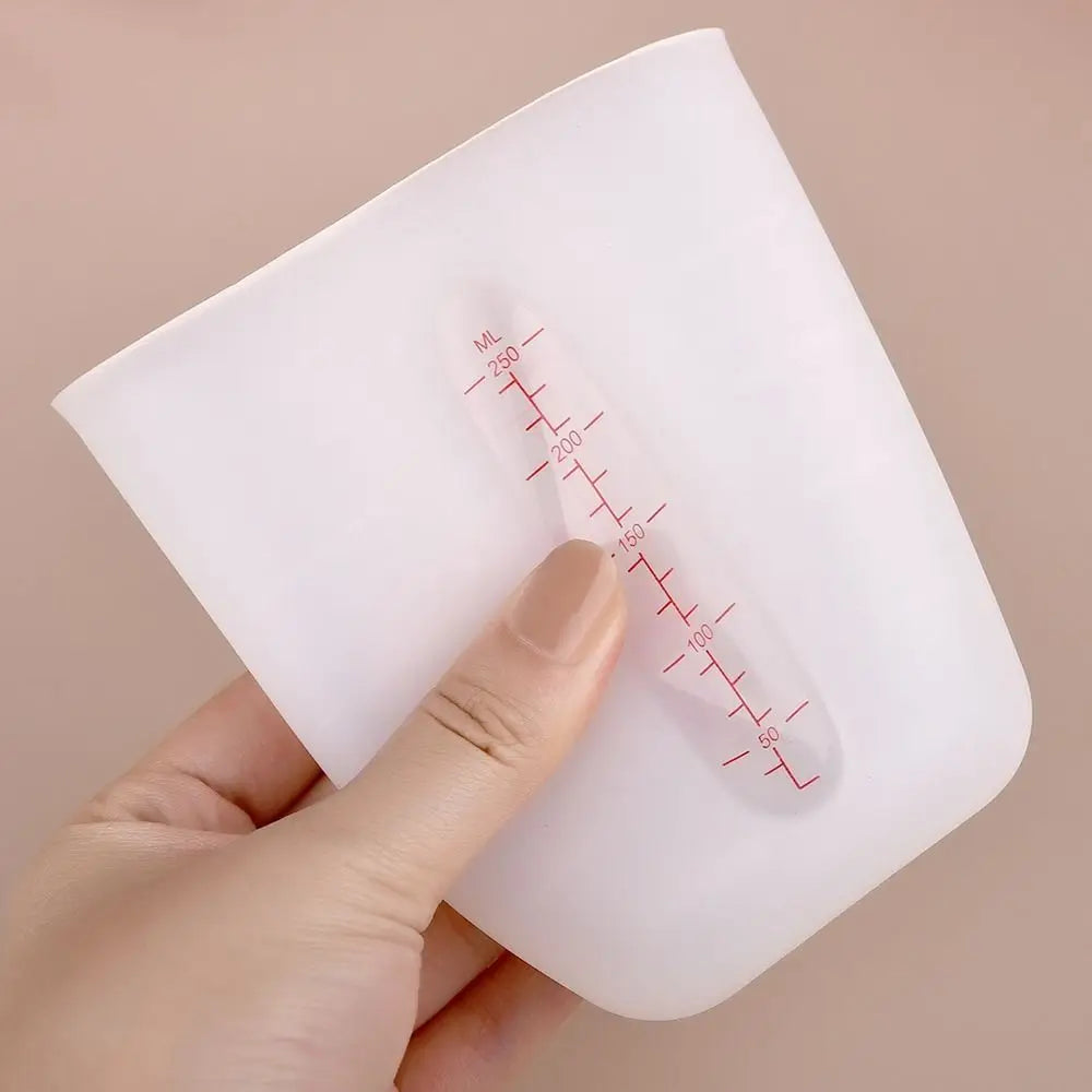 1Pcs Transparent Silicone Measuring Cup DIY Gypsum Plaster 125/250/500ml Epoxy Resin Glue Mixing Cup Heat Resistant with Scale