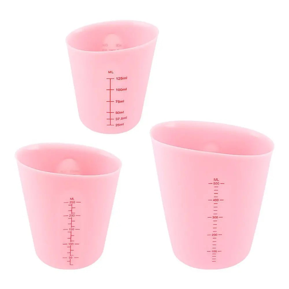 1Pcs Transparent Silicone Measuring Cup DIY Gypsum Plaster 125/250/500ml Epoxy Resin Glue Mixing Cup Heat Resistant with Scale