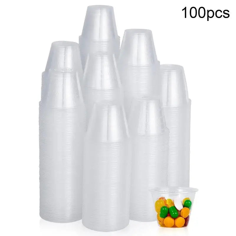 Hot！100Pcs 1OZ (30ML) Clear Graduated Plastic Mix Cups Measuring Paint Tray For Airbrush Painting DIY Art Craft Model Hobby Tool