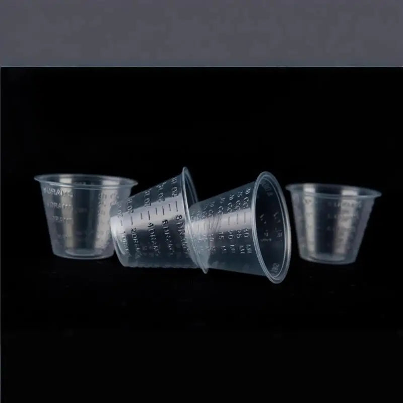 Hot！100Pcs 1OZ (30ML) Clear Graduated Plastic Mix Cups Measuring Paint Tray For Airbrush Painting DIY Art Craft Model Hobby Tool