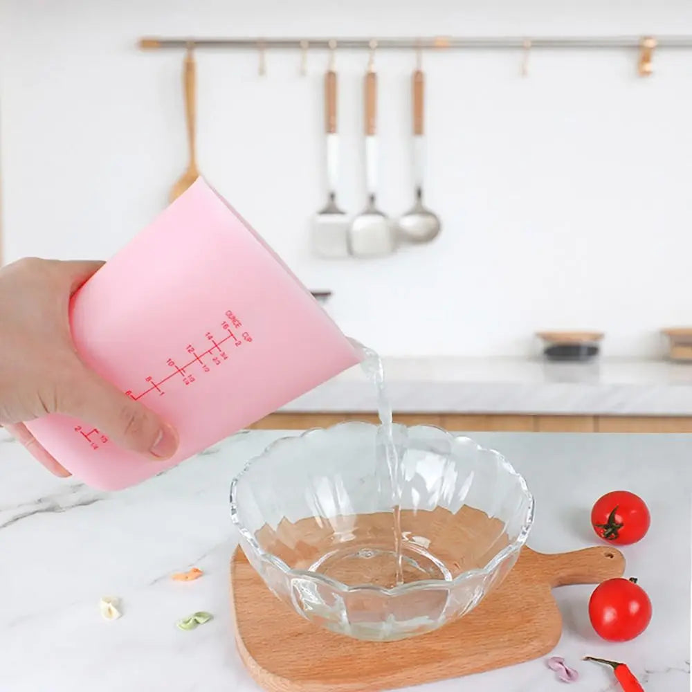 1Pcs Transparent Silicone Measuring Cup DIY Gypsum Plaster 125/250/500ml Epoxy Resin Glue Mixing Cup Heat Resistant with Scale